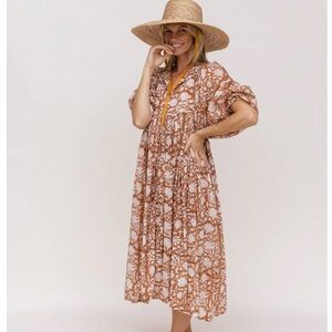 Daughters of India Kyra dress in caramel